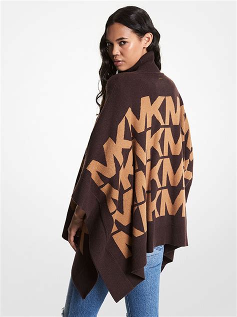 michael michael kors logo merino wool blend poncho|Logo Merino Wool Blend Poncho .